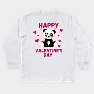 Happy Valentines Day - Panda Kids Long Sleeve T-Shirt